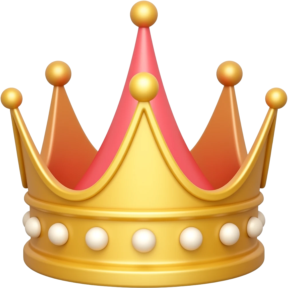 pink and yellow crown emoji