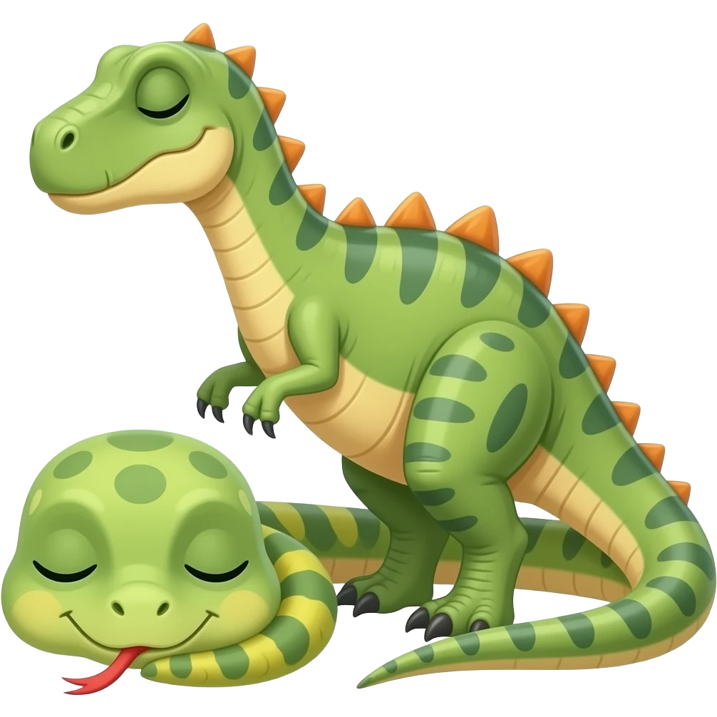 🦖🐍 snake and dinosaurs sleep emoji