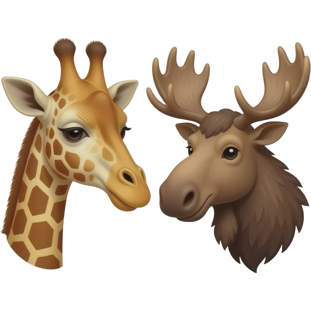 Giraffenkopf und Elchkopf beste Freunde emoji