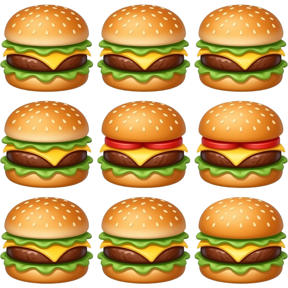 10 cheese burger emoji
