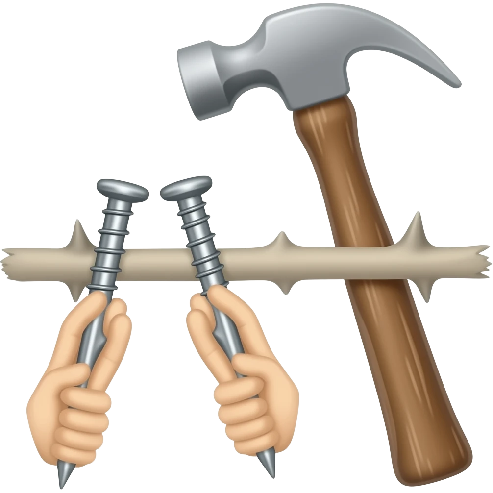 Two nail, one hammer and thorn keep them seperate emoji