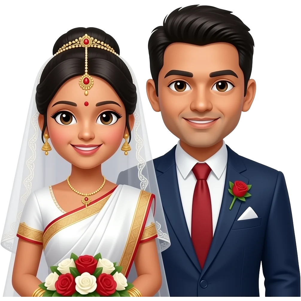 Jilakara bellam emoji with bride and groom emoji