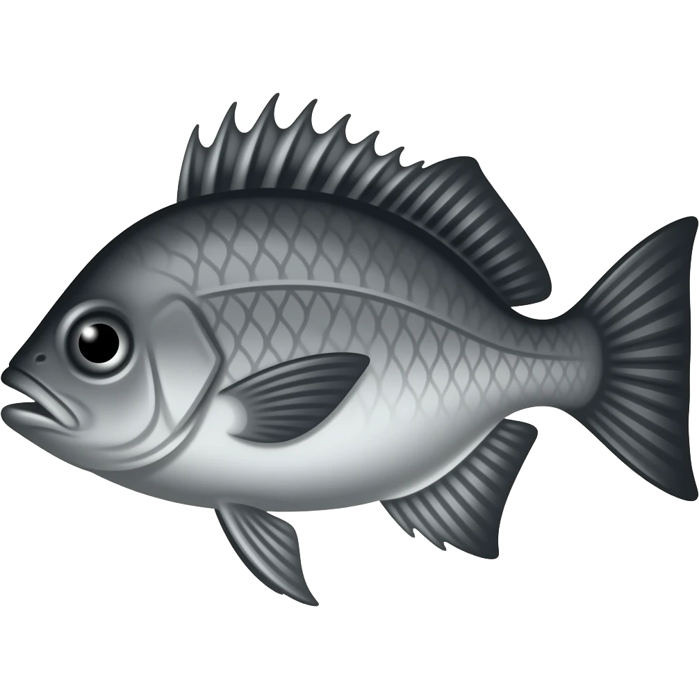 Black drum fish emoji