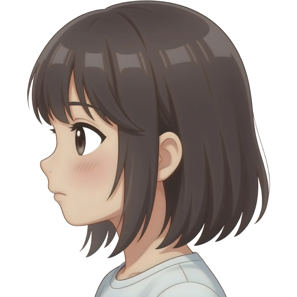 pouting amine girl side emoji