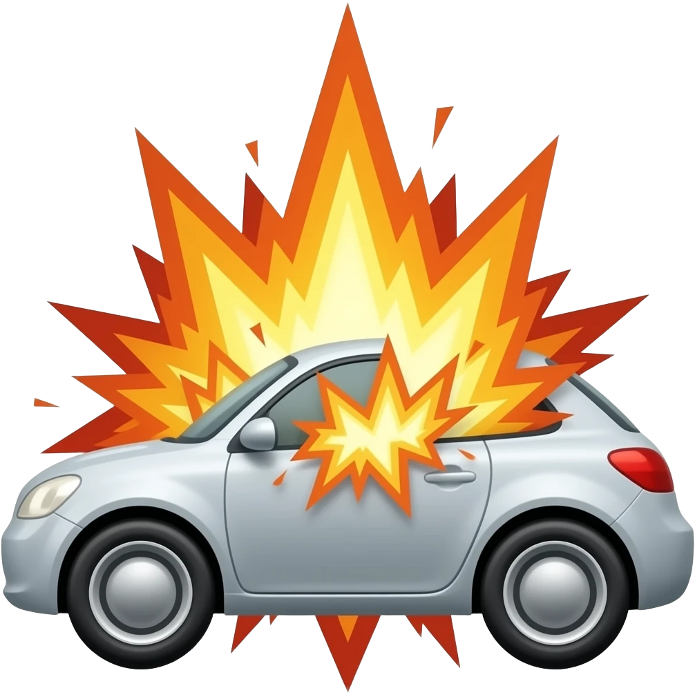 exploding car emoji