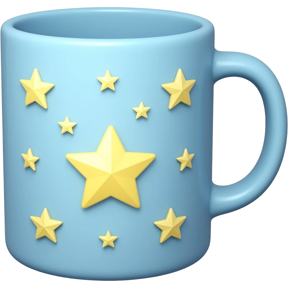 Light blue starry light blue magical mug emoji