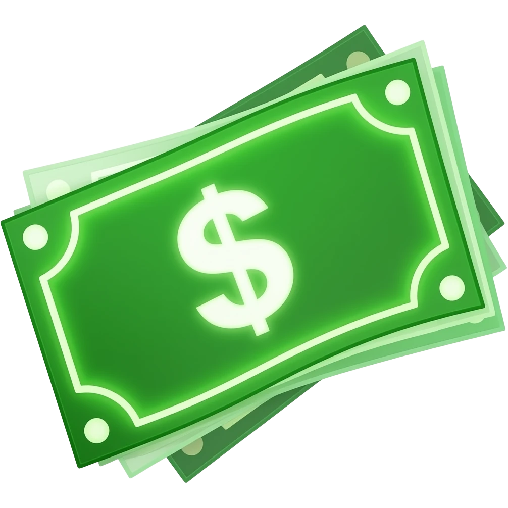 neon green money emoji