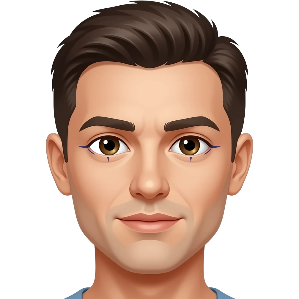 markings on eyelids prepping for surgery emoji