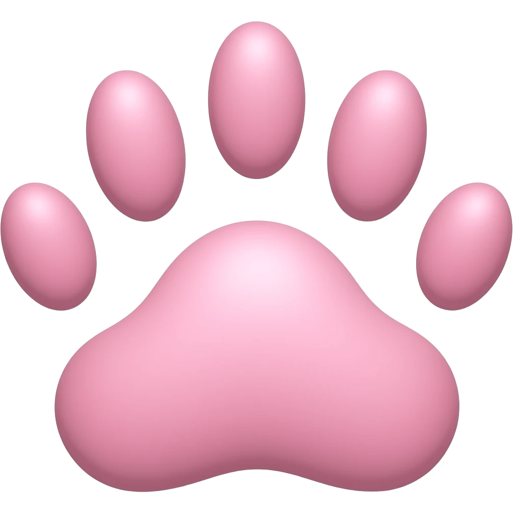 a pink footprint of a cat emoji