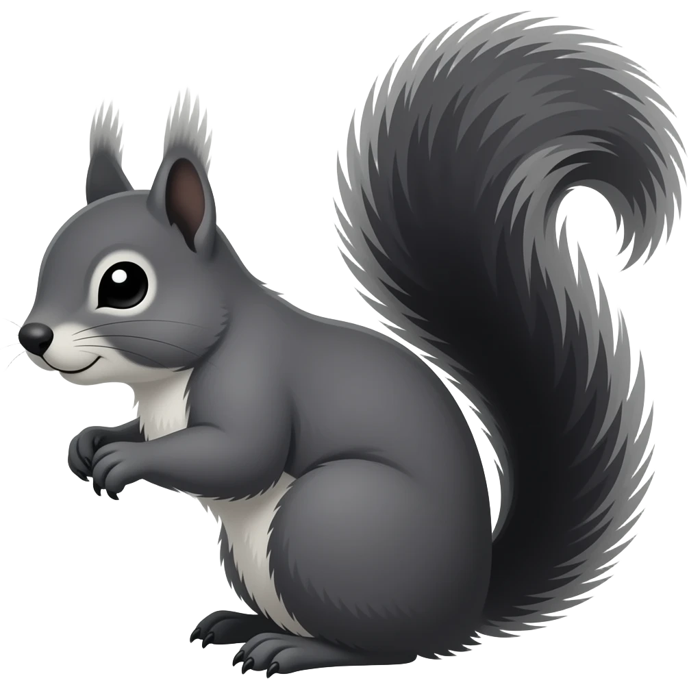 Grey black squirell emoji
