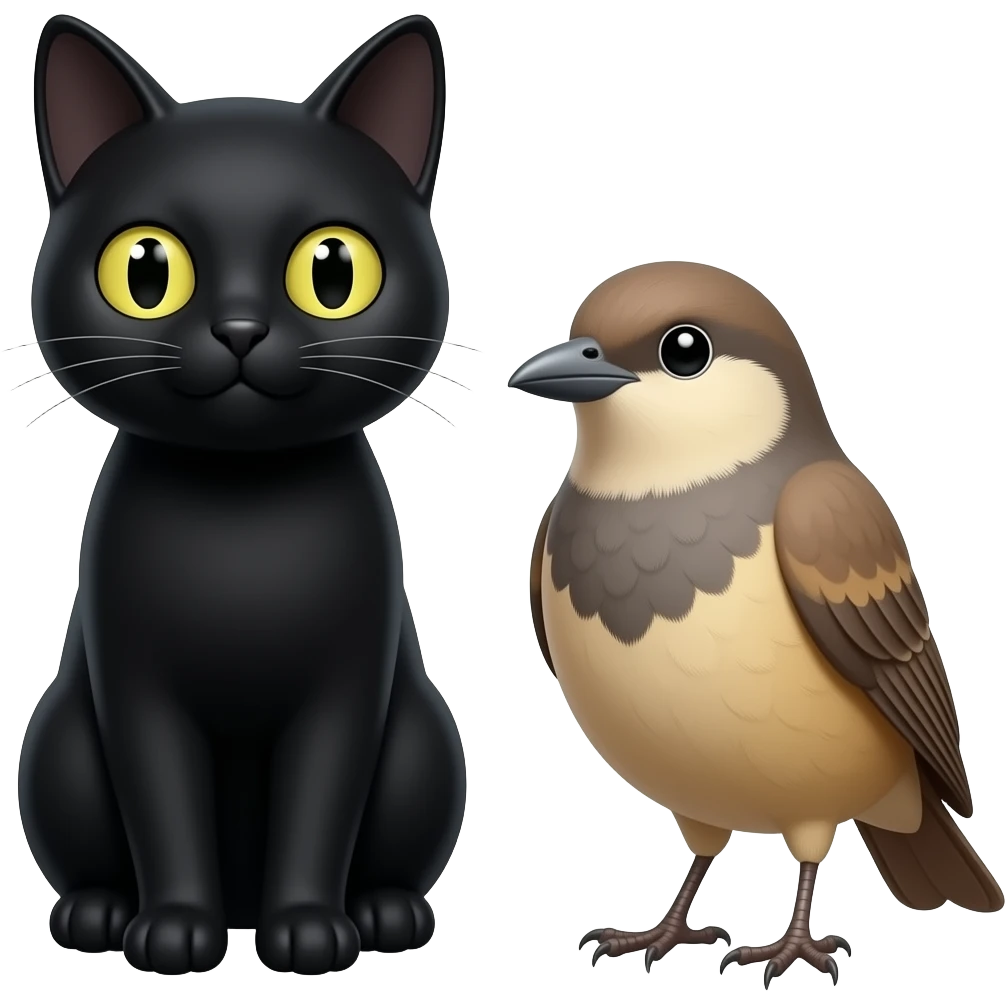 🐈‍⬛+🐦 emoji