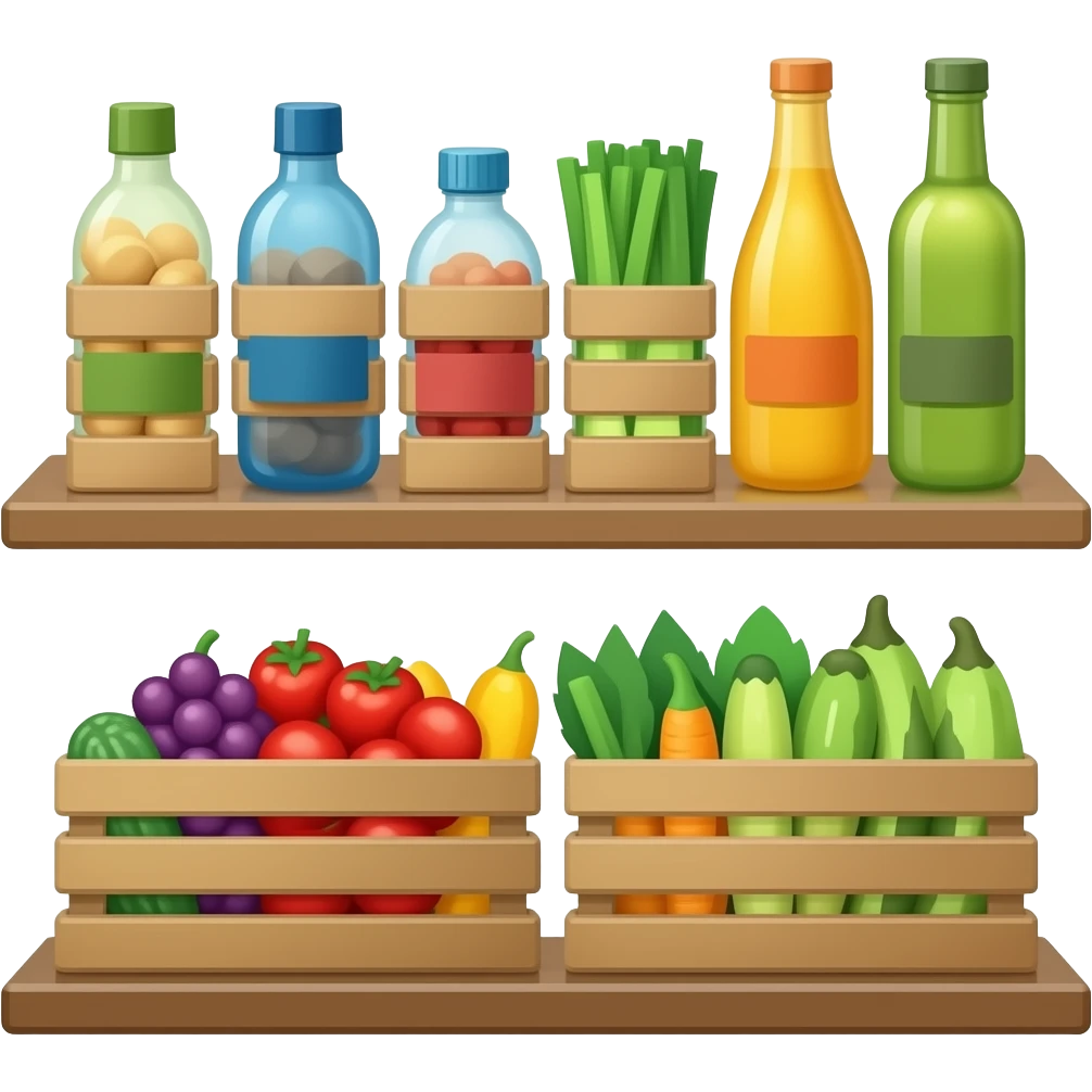 shelf with market items emoji