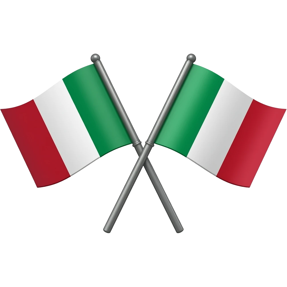 I want 2 Italian flag crossed each other straight emoji