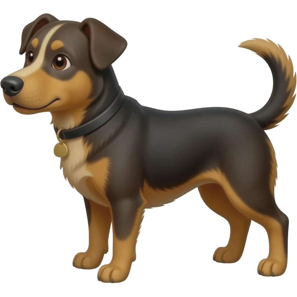 Brown and black dog brown wag tail emoji