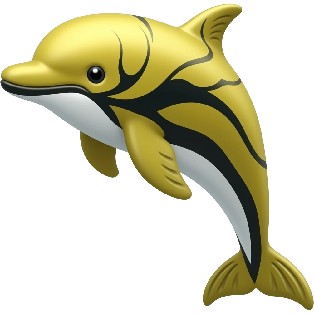 yelllow black dolphin circle wave soccerball emoji