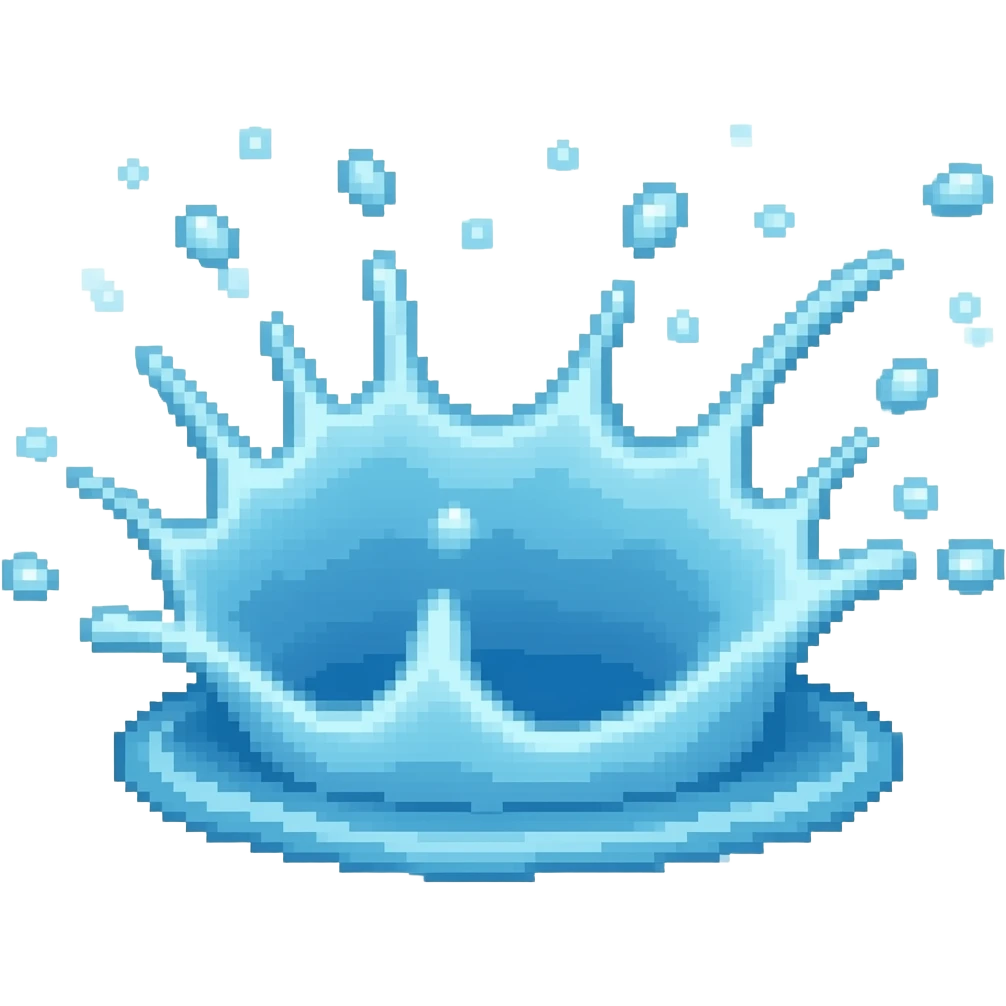 pixel extreme water splash emoji