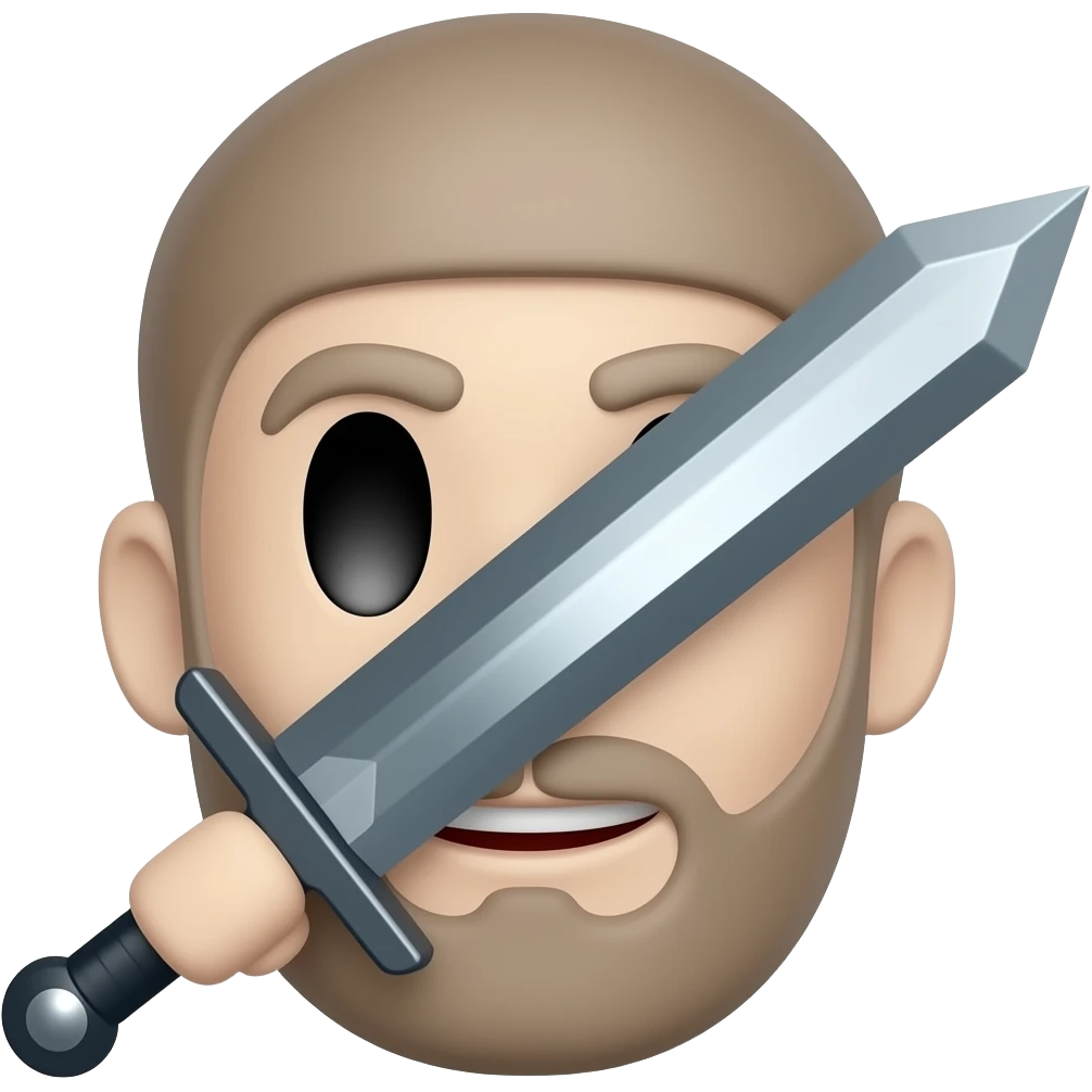 «Фигура с мечом, тёмная, светлая полоса на клинке, эмодзи» emoji