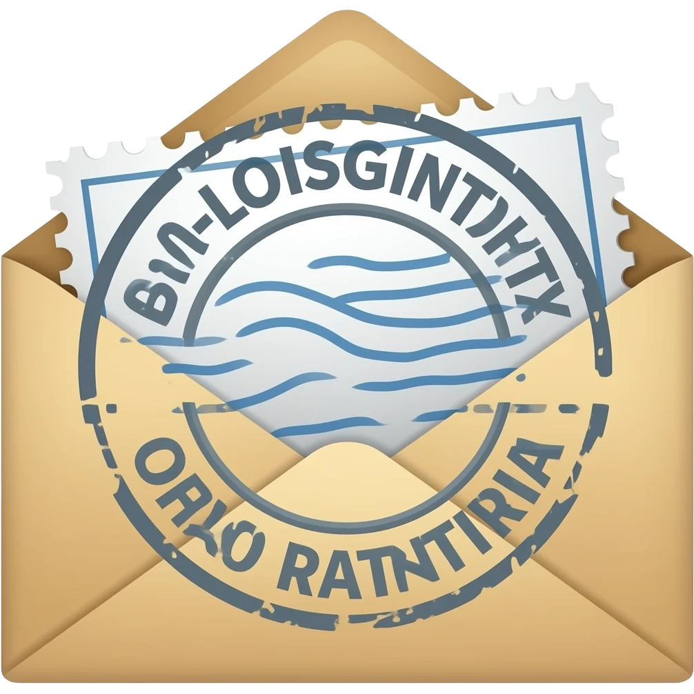 A stamp on an envelope emoji