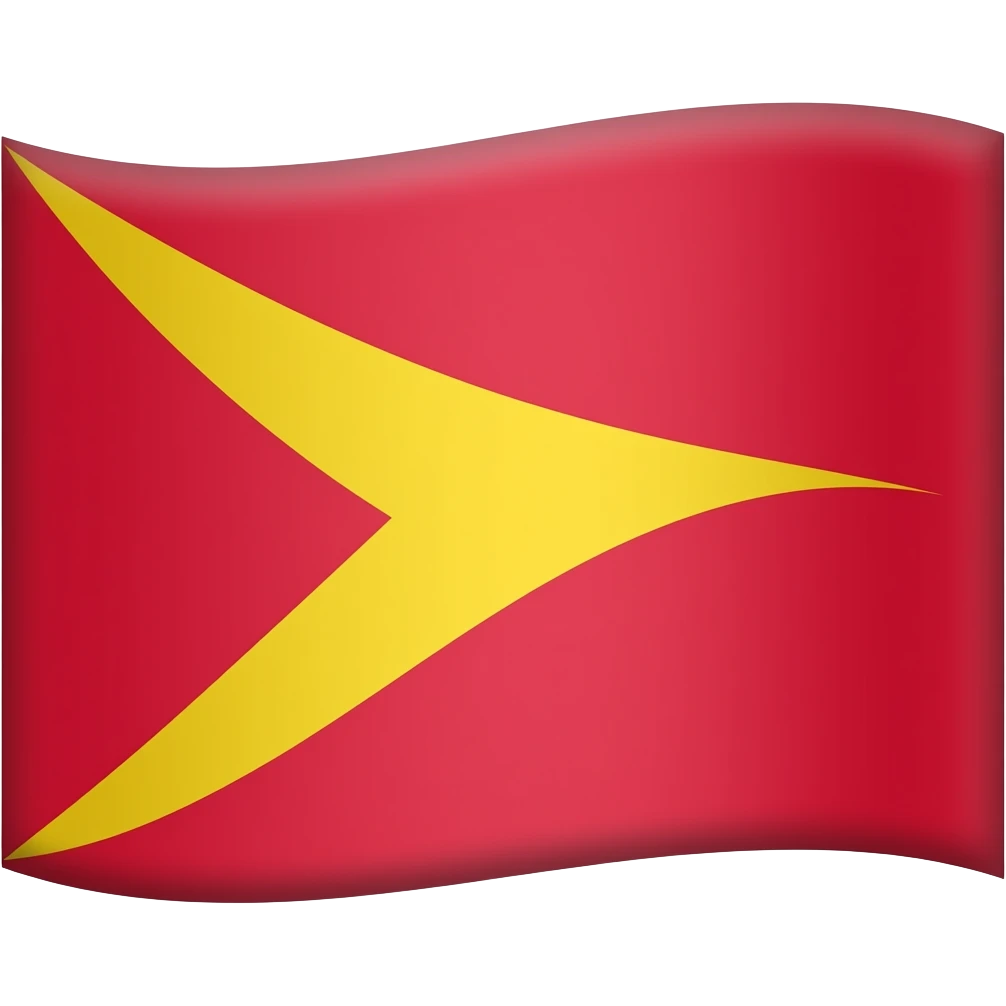flag plain red background yellow chevron on the left side emoji