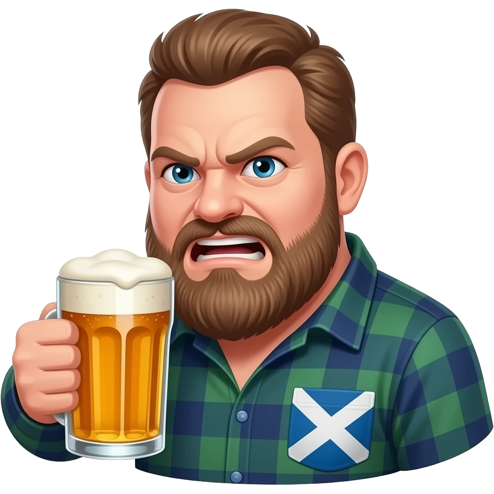 1. Big Rab After 8 Pints    Aggressive drunk Scottish pub character. emoji