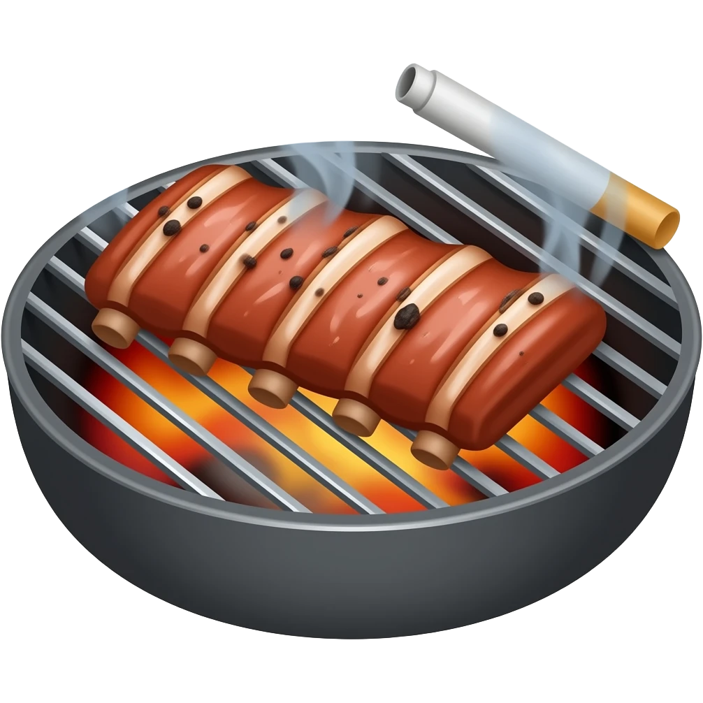 Smoking ribs on a grill emoji