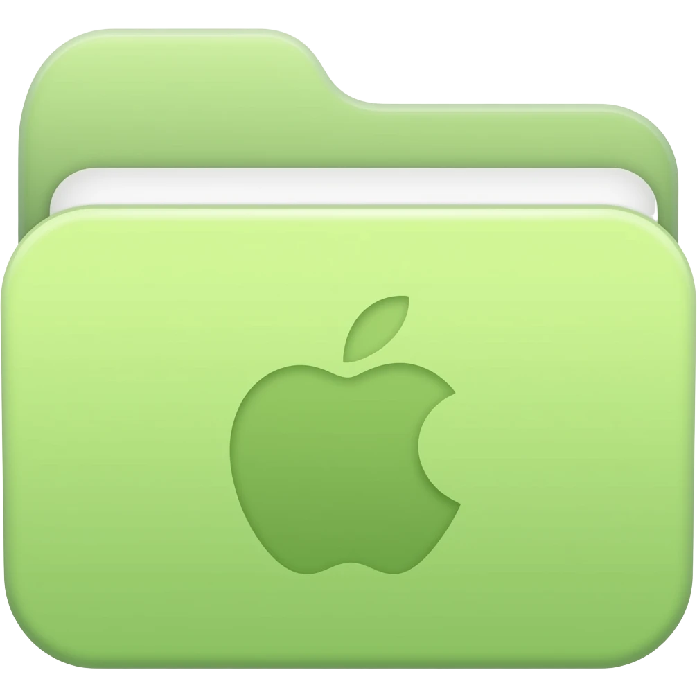 light green apple mac folder emoji