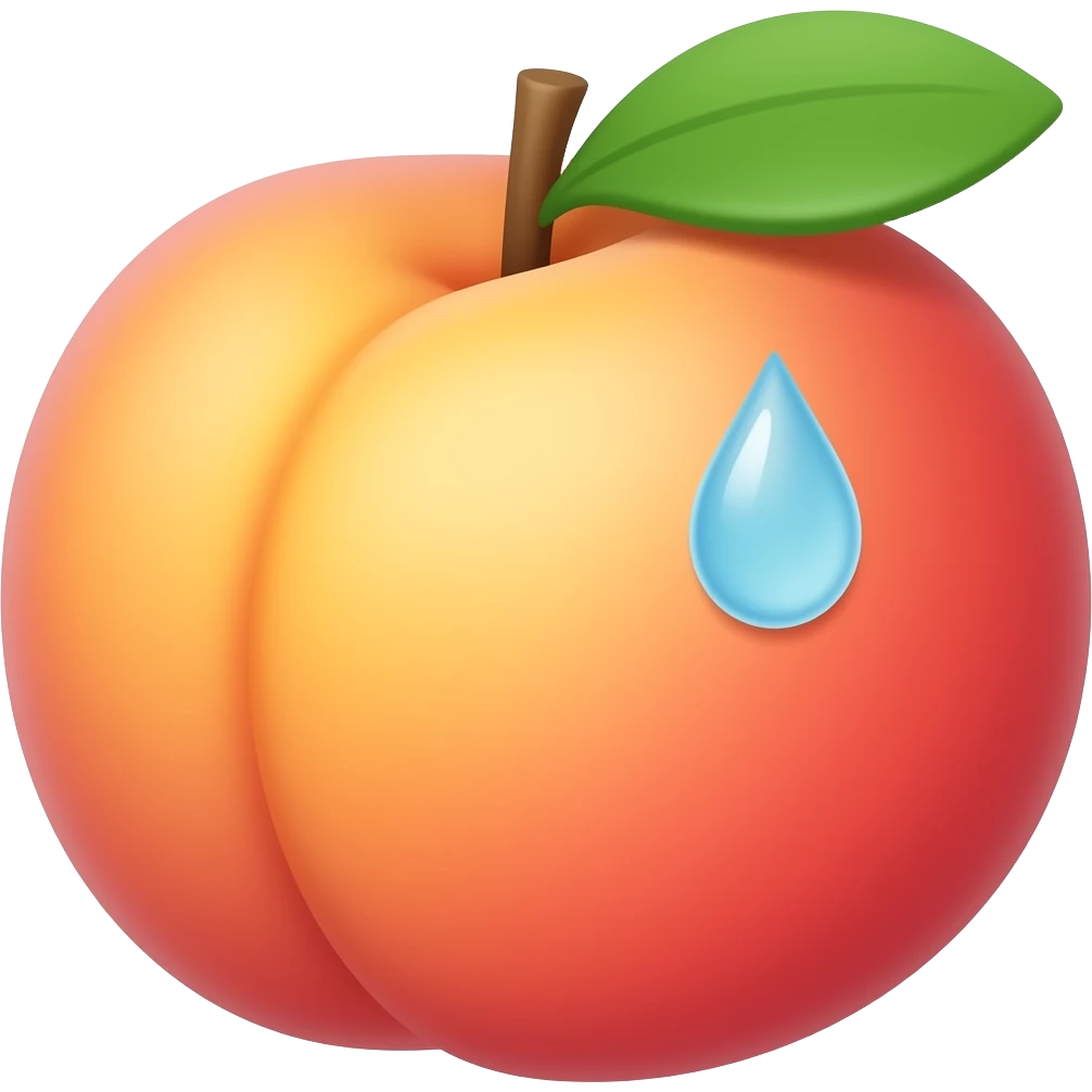peach with a wet symbol on top emoji