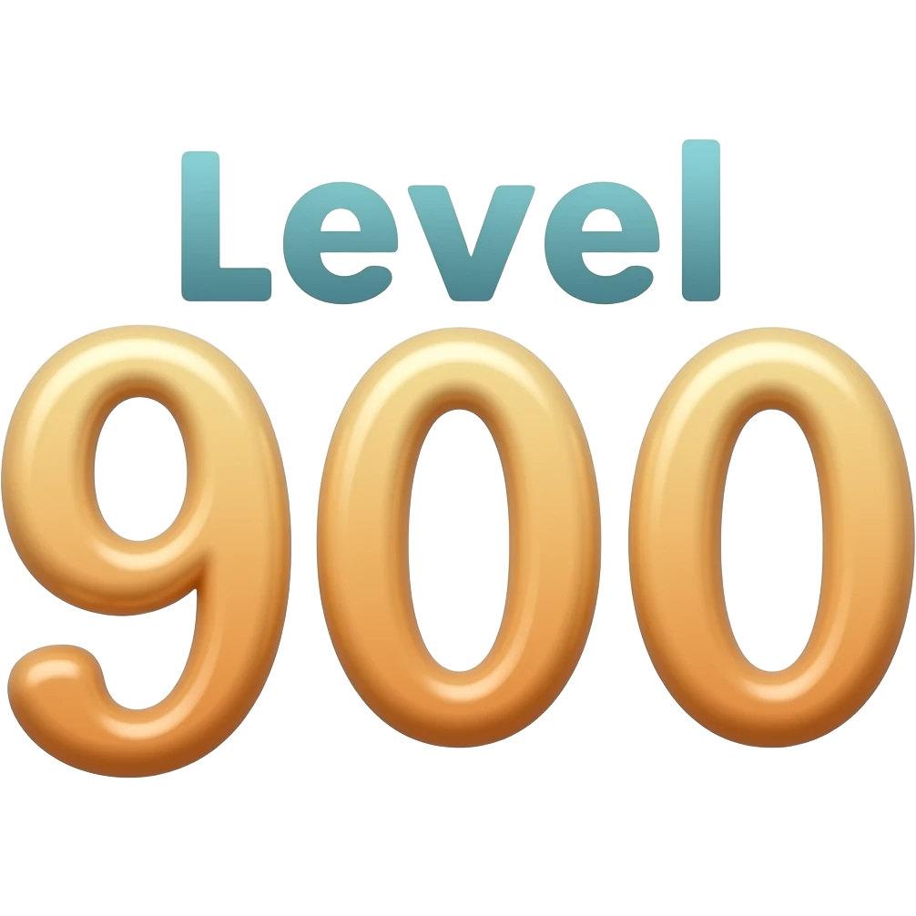 make the level 900 text more bubbly and big emoji