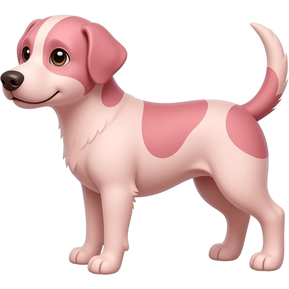 crea un perro color rosa emoji