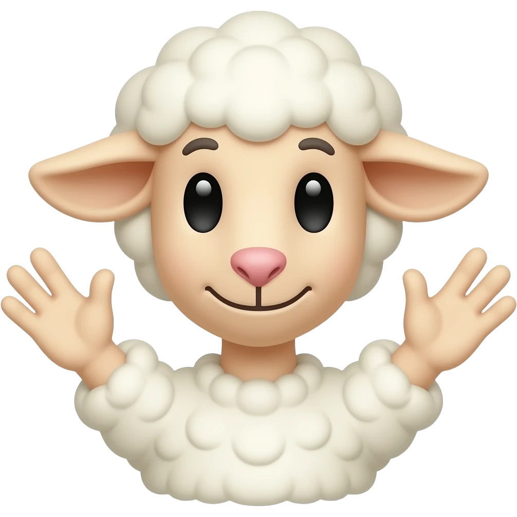 sheep hand puppet emoji
