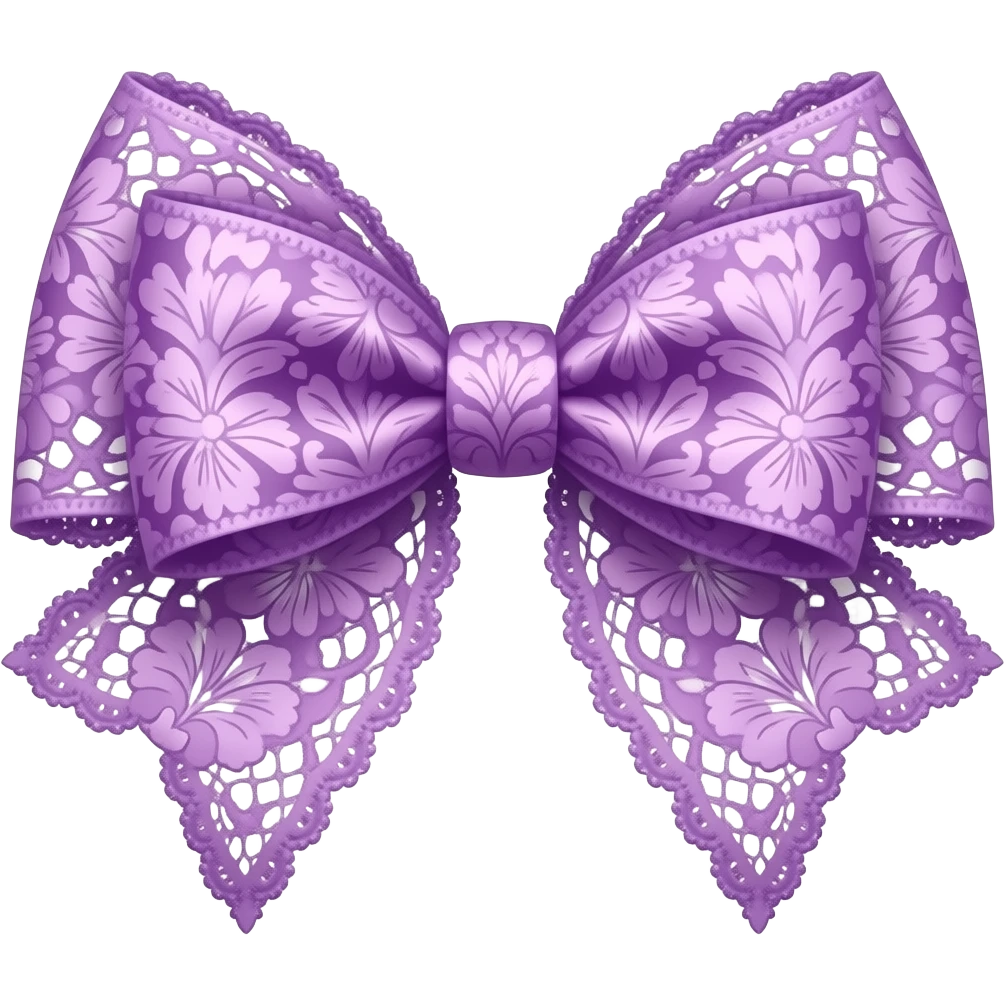 margenta ombre light purple  with  iris rococo style pattern on bow lace coquette bow emoji