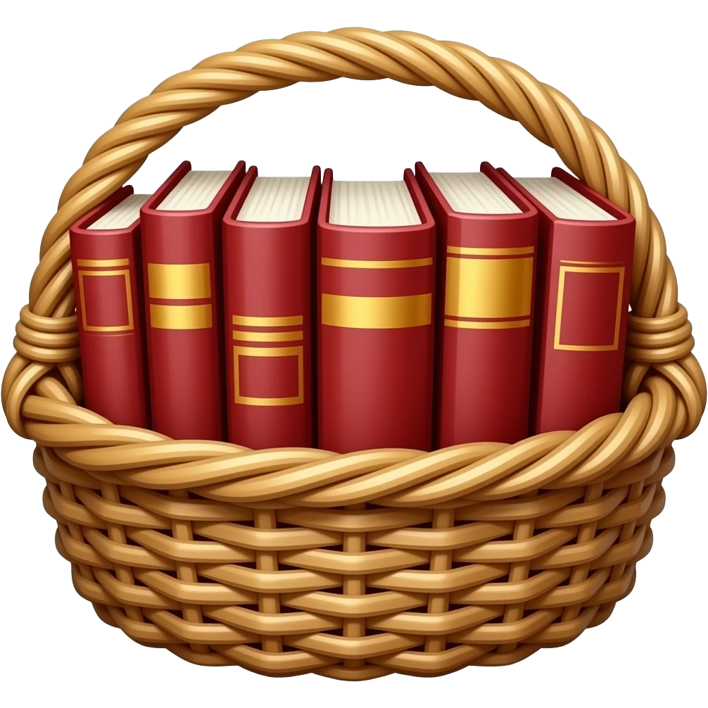 redish books in a basket emoji