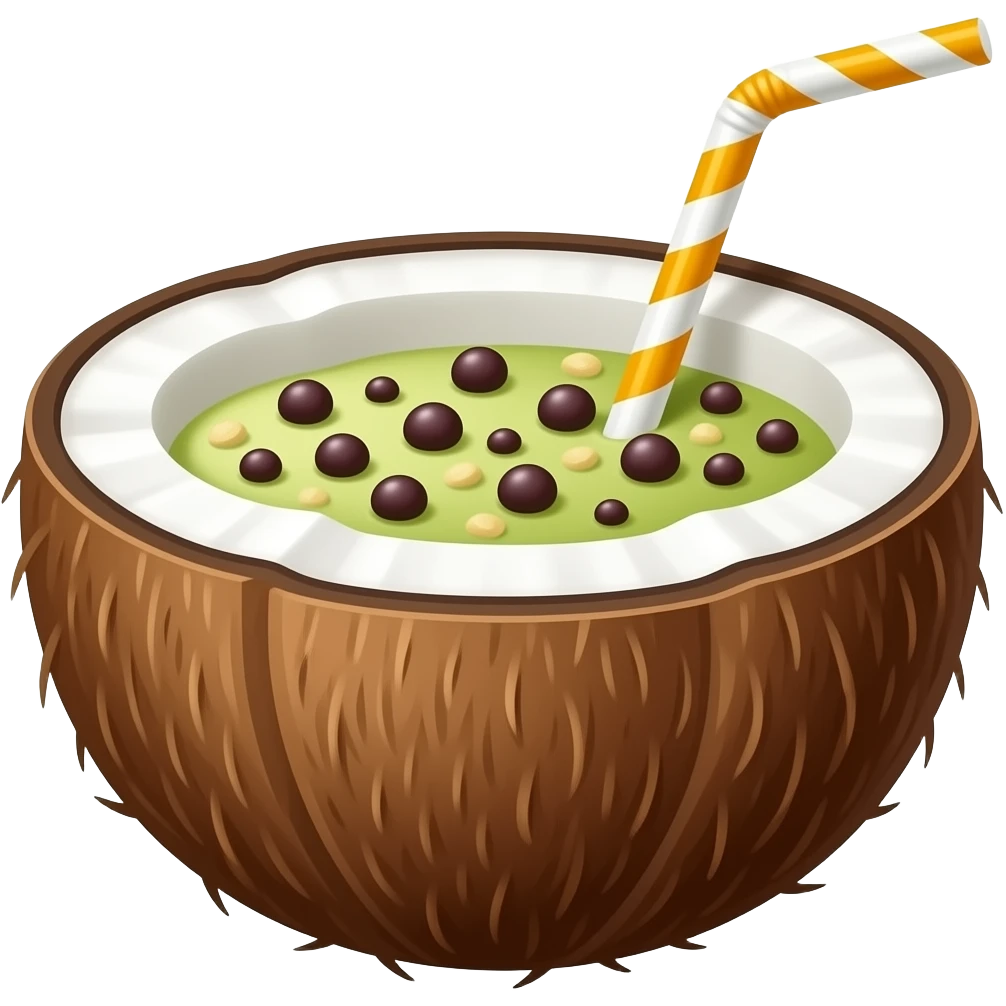 coconut with straw acai emoji