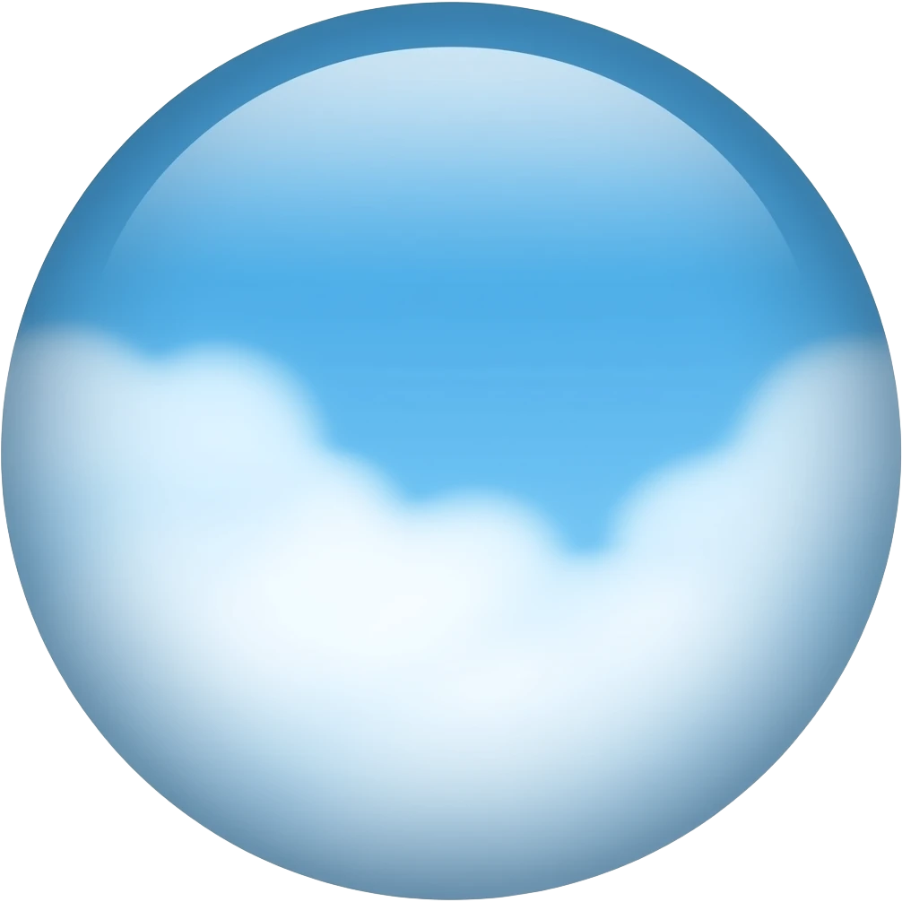 gradient blue circle with clouds emoji
