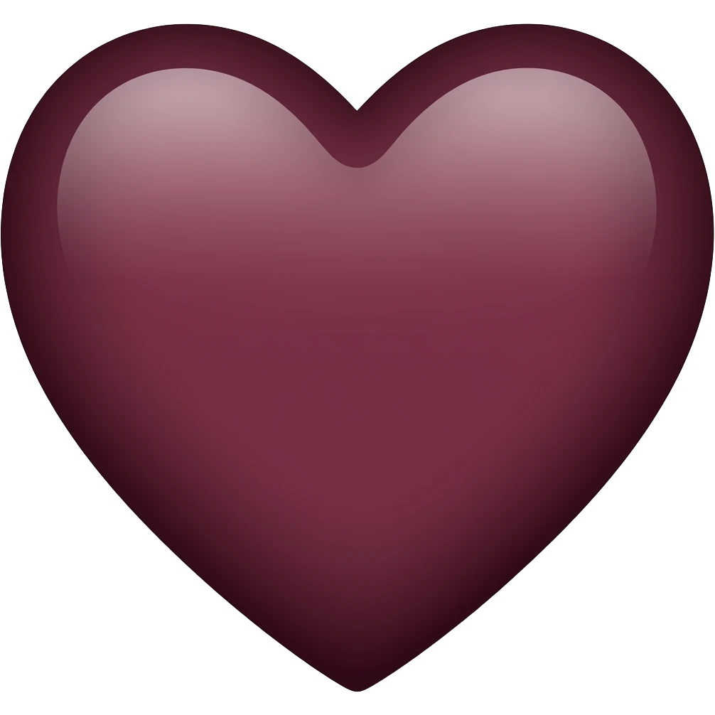 Cherry colour dark heart emoji