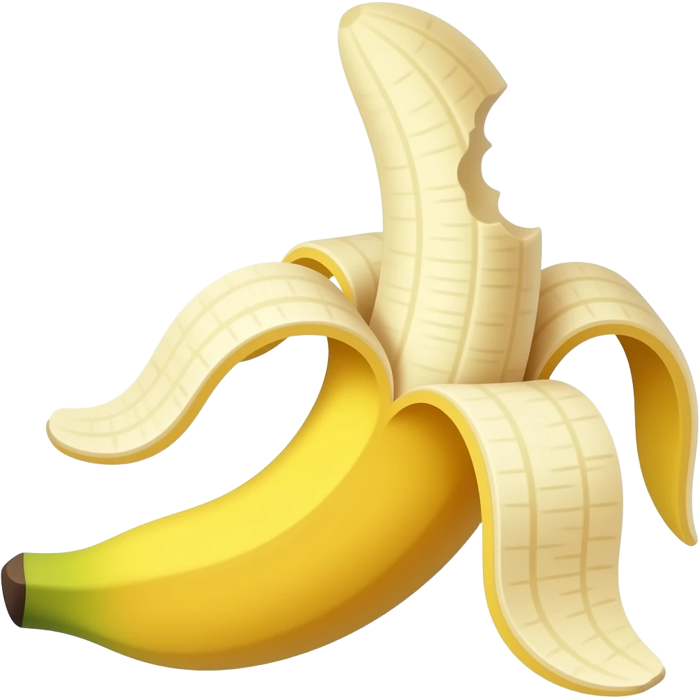 banana with peel on and bite out of it emoji