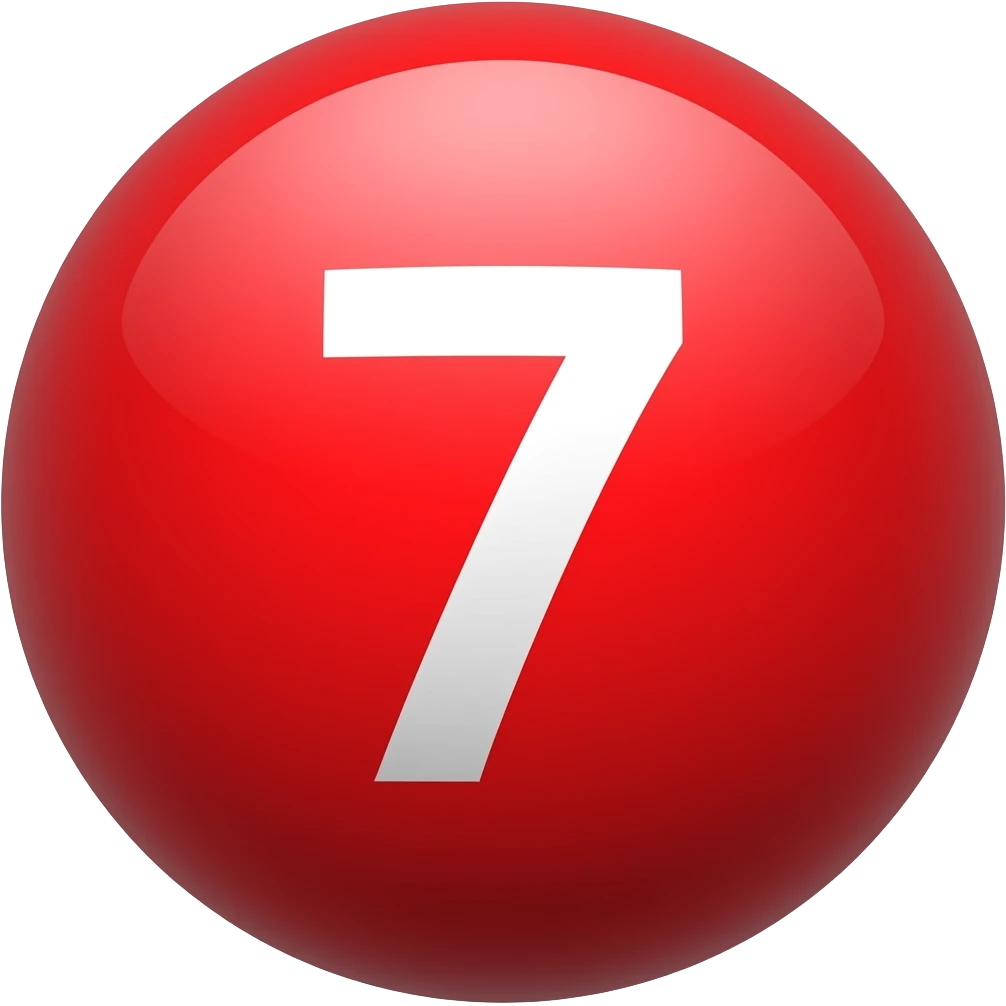 bola 7 toda vermelha emoji