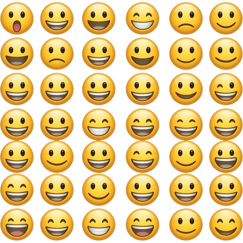 100 grinning faces emoji