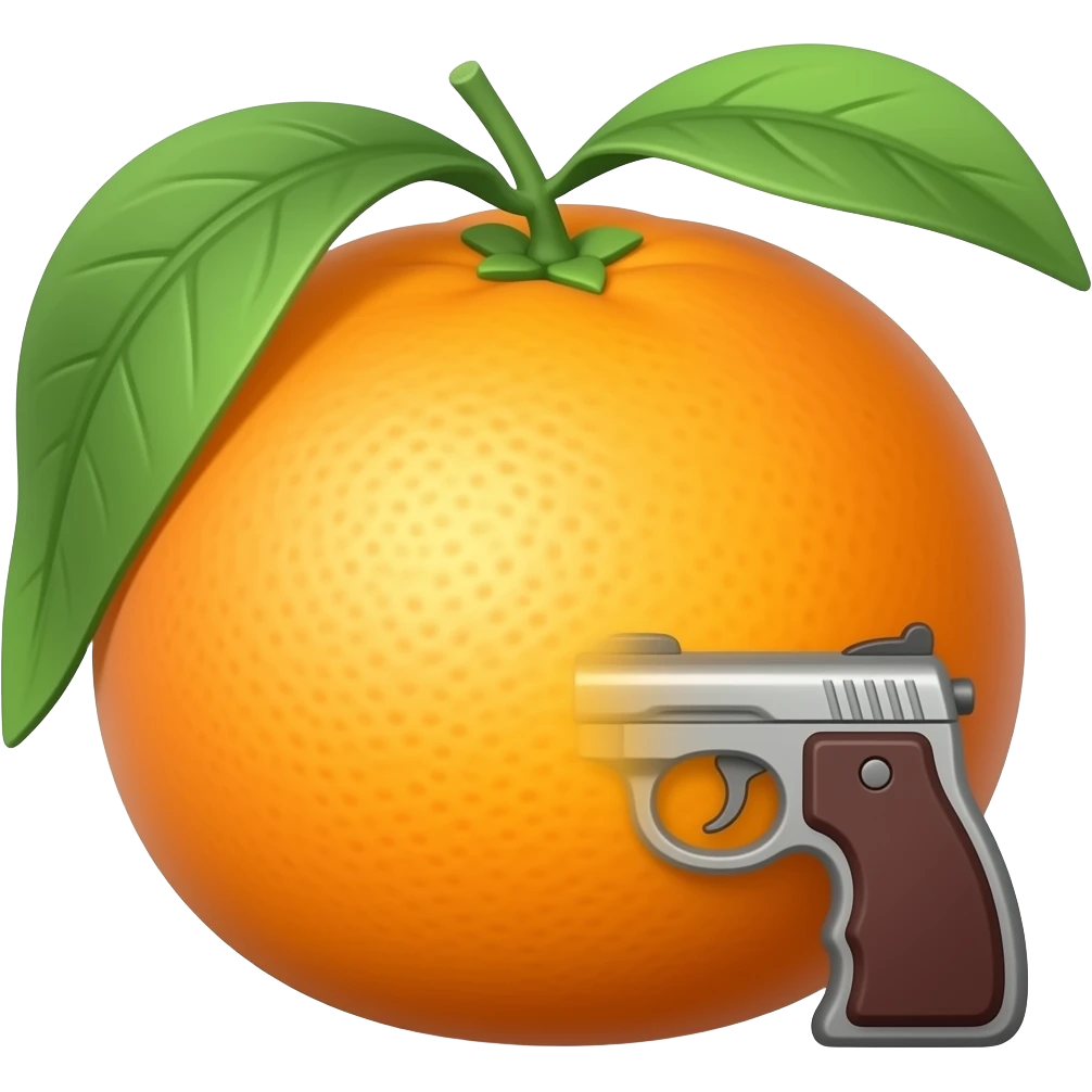 orange fruit gun emoji