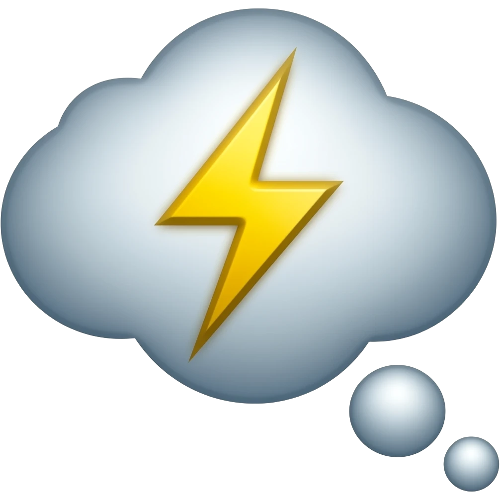 thought bubble with lightining inside emoji