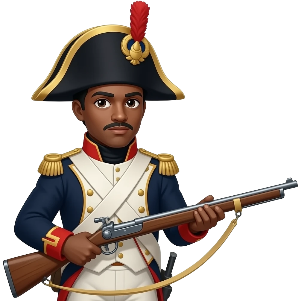 fusil armée napoleonienne tenu par un soldat noir emoji