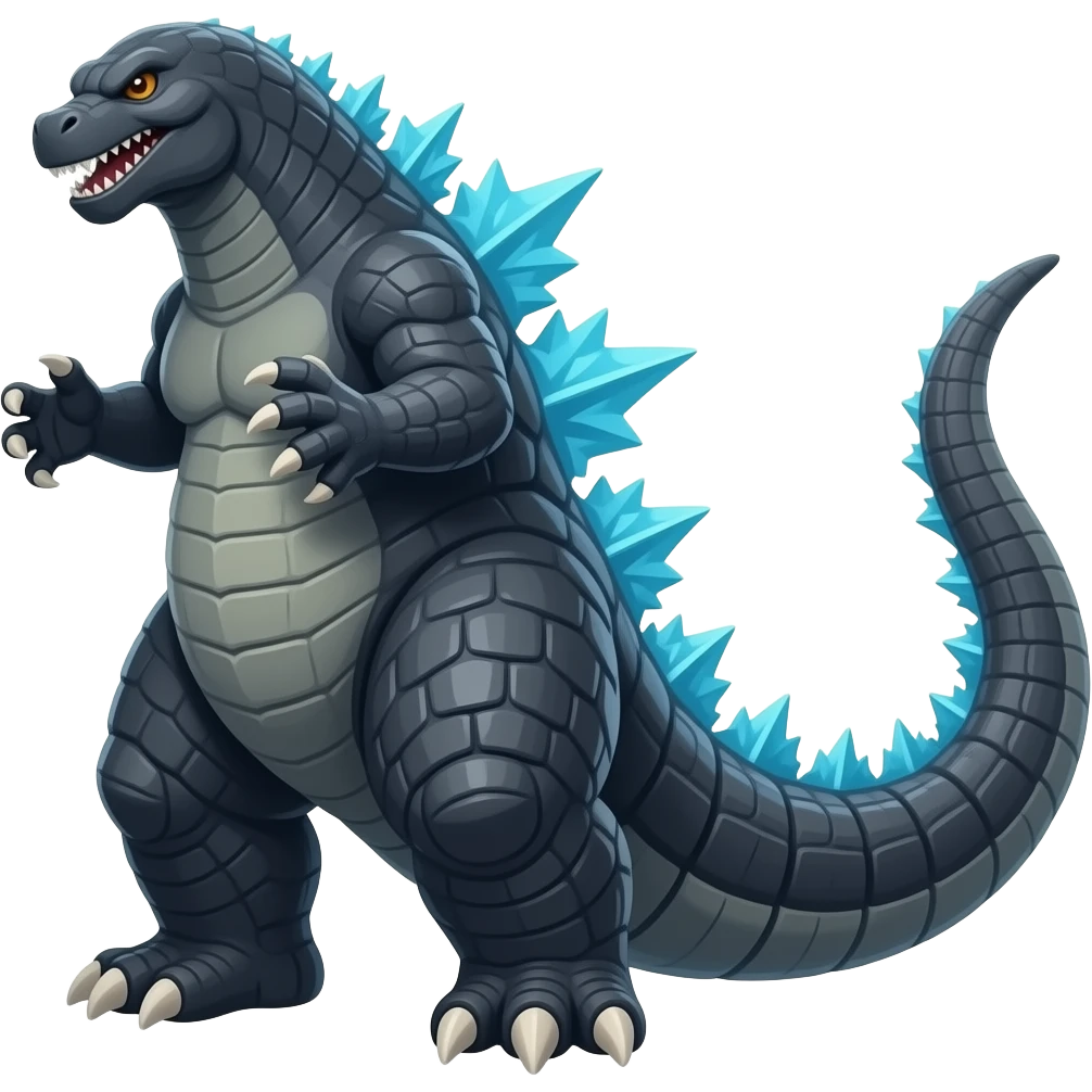 Godzilla with big ass emoji