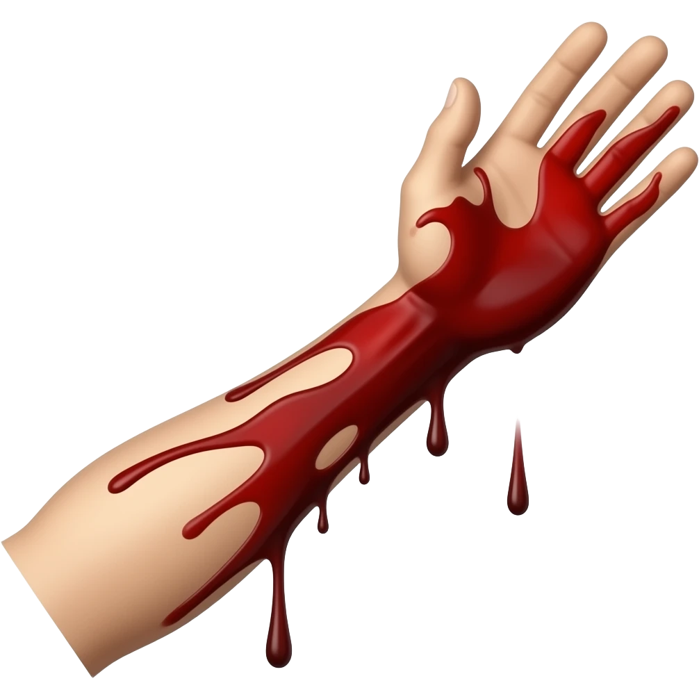 brazo con sangre emoji