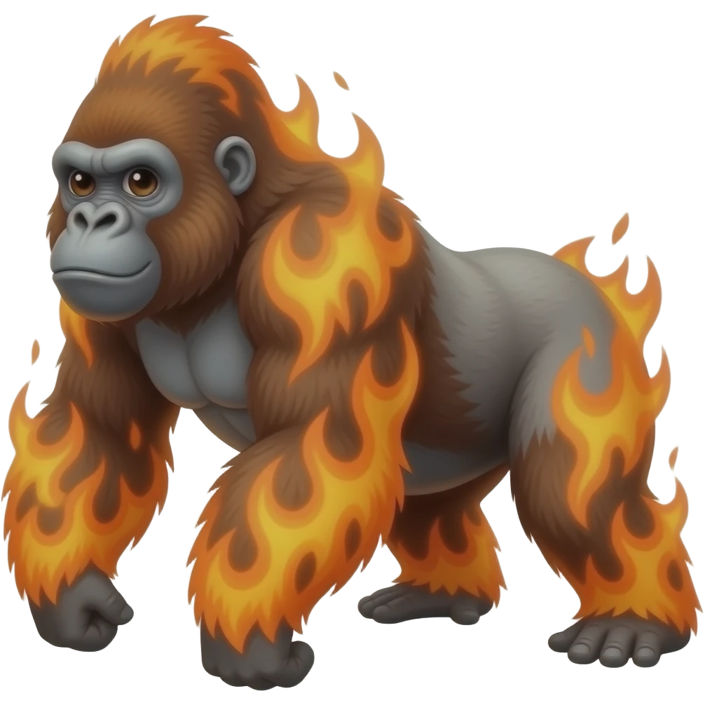 flaming gorilla emoji
