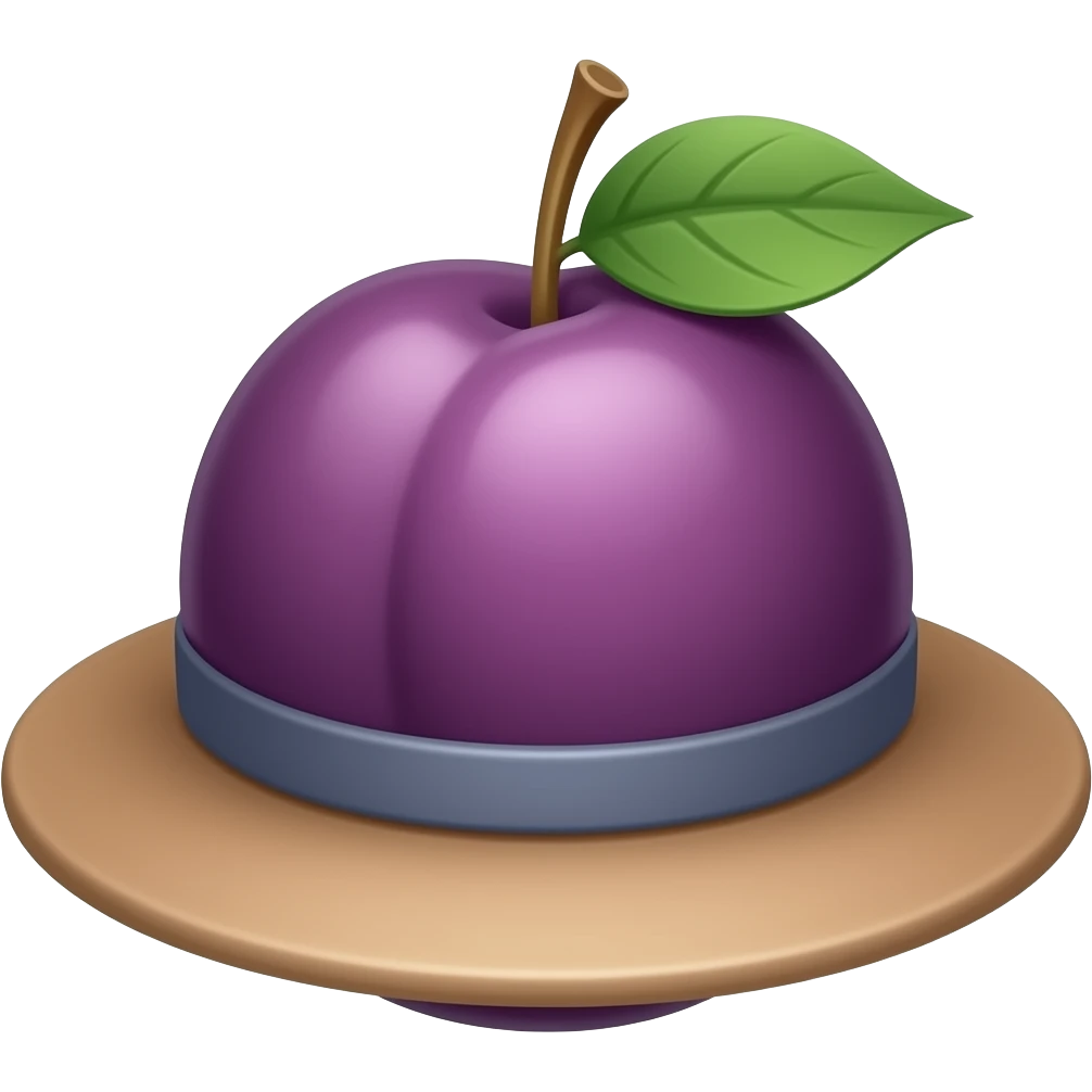 hat with plums emoji