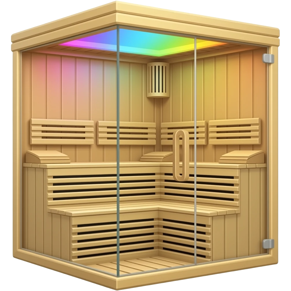 small infrared sauna with chromotherapy on the ceiling emoji