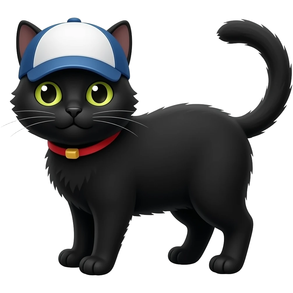Black Cat wearing cap emoji