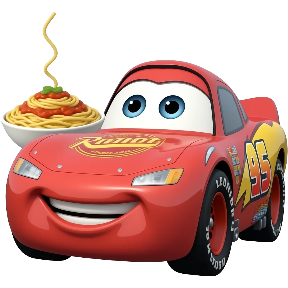 Lightning McQueen 🍝  boca emoji