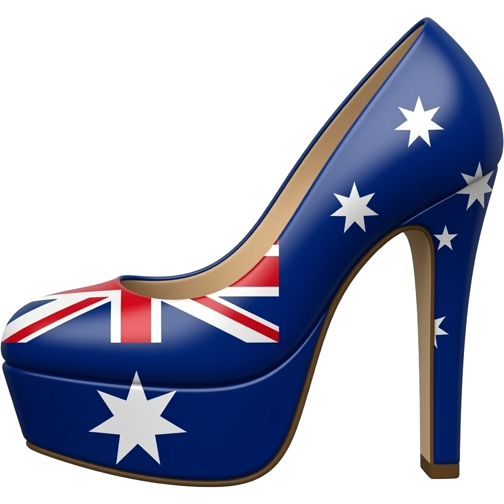 australia flag patterned platform high heel emoji