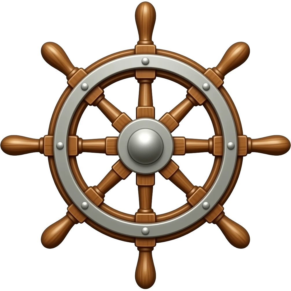 Ship steering wheel emoji